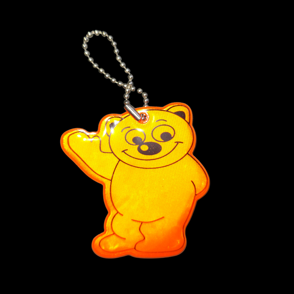 Reflective keychain "Bear", 5 x 5 cm Orange