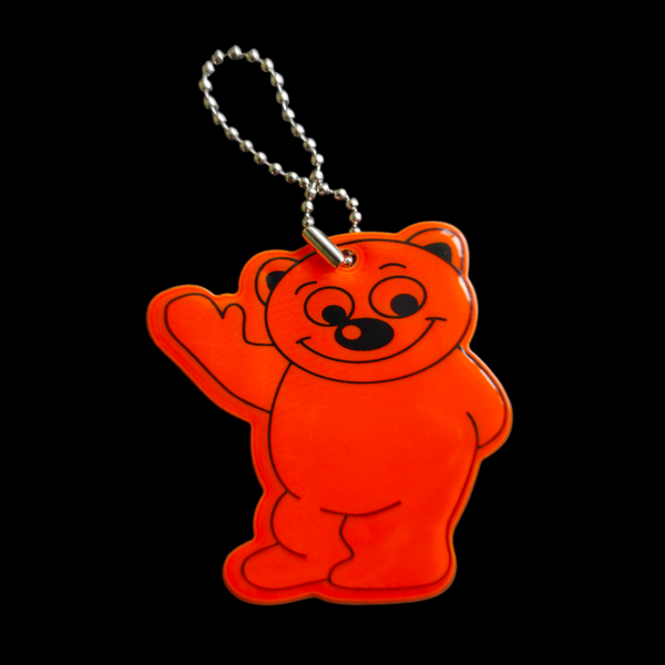 Reflective keychain "Bear", 5 x 5 cm Orange