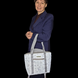 Svitashka reflective shopper bag "Butterfly" with gray handles and zippered pockets