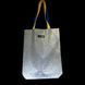 Svitashka reflective shopper bag "Blue feathers" with yellow-blue handles