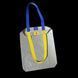 Svitashka reflective shopper bag "Blue feathers" with yellow-blue handles