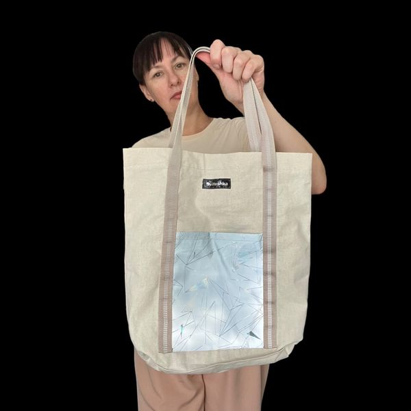 Svitashka cotton shopping bag with reflective pockets