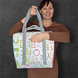 Shopper bag Svitashka reflective Neon letters gray handles with zipper