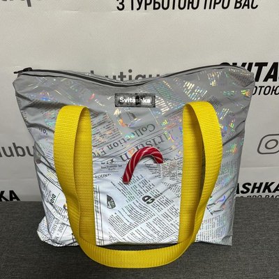 Женская сумка шопер световозвращающая с карманами на молнии. 321 фото