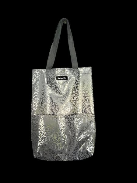 Світловідбиваюча сумка шоппер Світашка Павутинка з кишенями на магнітній кнопці 155 фото