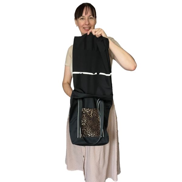 Svitashka shopper bag with leopard pockets and black reflective handles