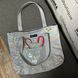 Women's reflective Svitashka shopper bag with zippered pockets. Gray handles