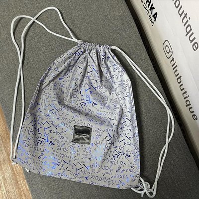 Светоотражающий рюкзак-мешок SviPashka Буквы серые ручки 156 фото