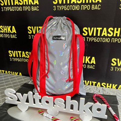 Светоотражающая сумка Svitashka Бабочки конфетка красные ручки 258 фото