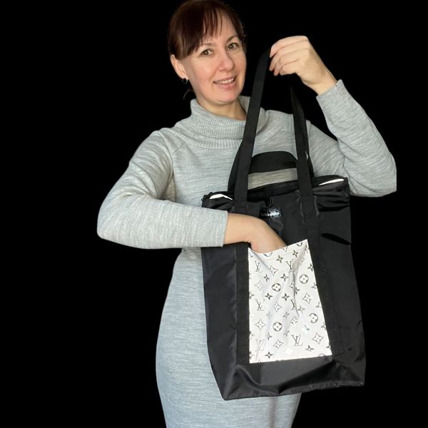 Svitashka bag in oxford fabric with reflective snake pockets. black