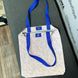 Светоотражающая сумка Svitashka Синие перья синие ручки на кнопке 307 фото 3