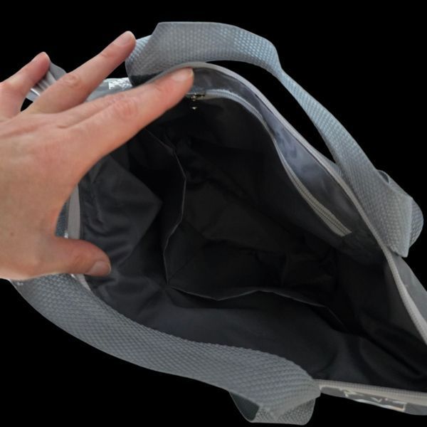 Shopper bag Svitashka reflective Star gray handles with zipper