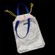 Svitashka reflective tote bag with web laces and blue handles