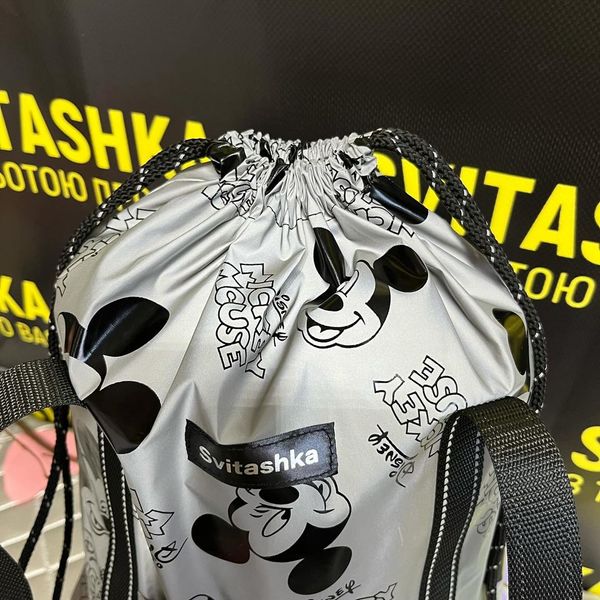 Mickey Svitashka Lumos reflective bag with a drawstring