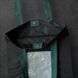 Black Shopper Bag with Reflective Pockets Abstraction Svitashka Oxford. Green Handles