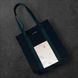 Black Shopper Bag with Reflective Pockets Abstraction Svitashka Oxford. Green Handles