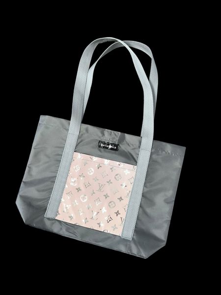 Svitashka Oxford shopper bag with reflective pockets. Grey