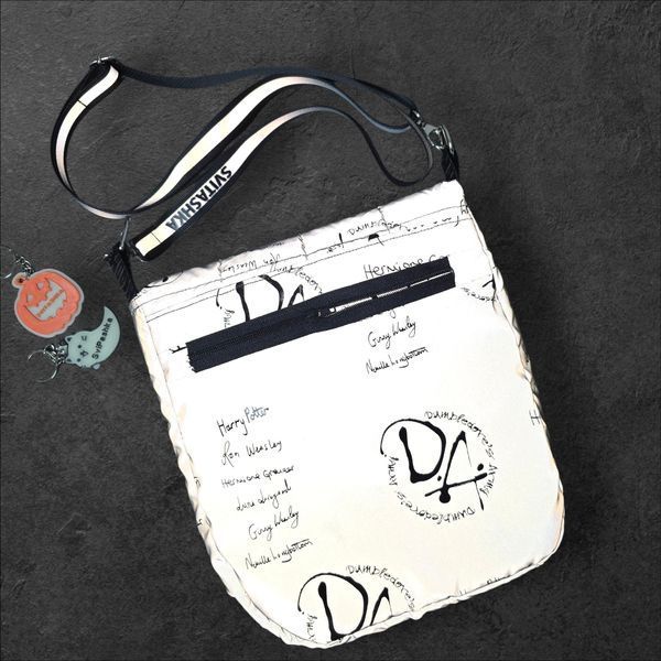 Svitashka Reflective Crossbody Bag Black Letters Svitashka with Long Strap