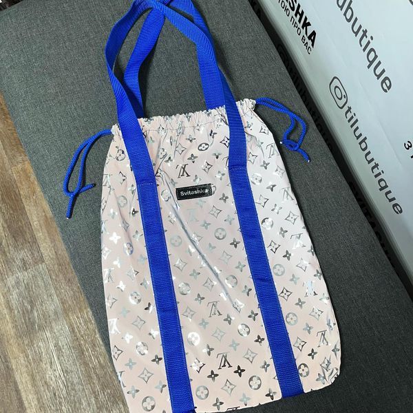 Світловідбиваюча сумка шоппер Світашка цукерочка ЛВ Сині ручки 216 фото
