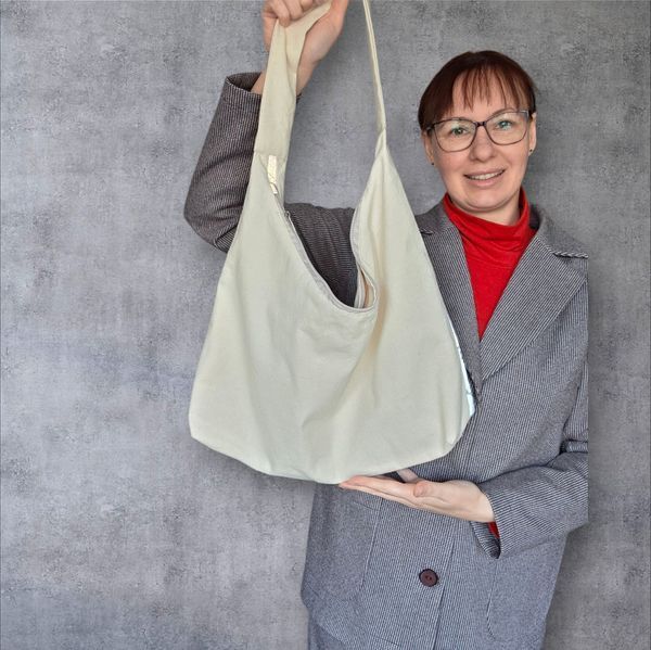 Женская сумка Svitashka Hobo Светоотражающие карманы. Через плечо. Бежевая 533 фото