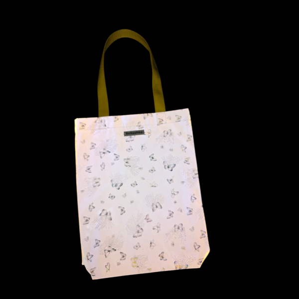 Reflective shopper bag Svitashka Butterfly on the button yellow handles