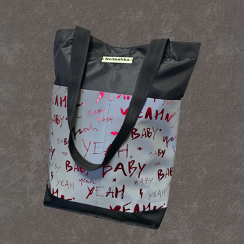 Svitashka Oxford black shopper bag - reflective pockets Red Baby durable and stylish