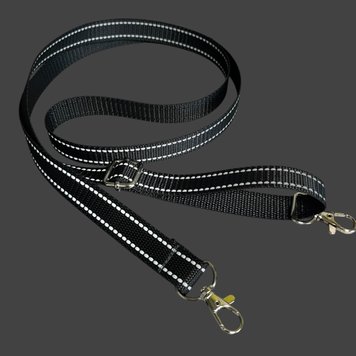 Long strap for Svitashka bag reflective 150 cm black (20 mm)