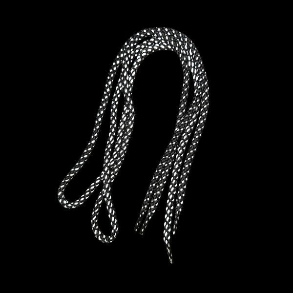 Reflective shoelaces 80 cm black &ndash; for children's and sports shoes