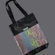 Svitashka Oxford black shopper bag - reflective pockets Neon Letters, durable and stylish