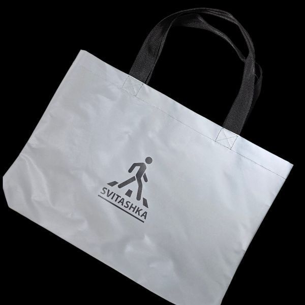 Svitashka Reflective Shopper Bag Pedestrian Logo - Gray Shopper, Stylish and Safe