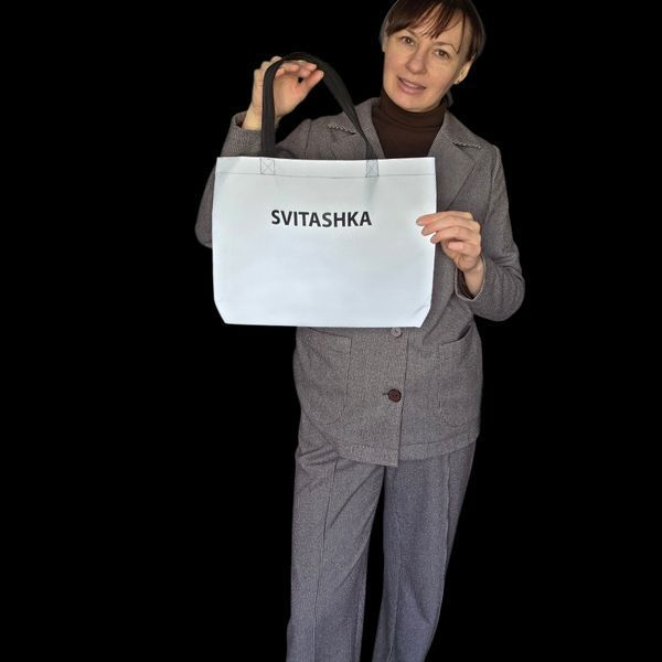 Svitashka Reflective Shopper Bag Logo - Gray Shopper, Stylish and Safe