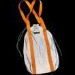 Svitashka reflective tote bag "Blue feathers" orange handles with ties