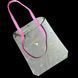 Reflective shopper bag Svitashka Abstraction on the button pink handles