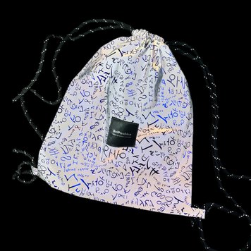 SviPashka reflective mini-backpack for children. Blue letters. Reflective cord.