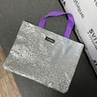 Reflective shopper Svitashka Cobweb with short purple handles on a magnetic button