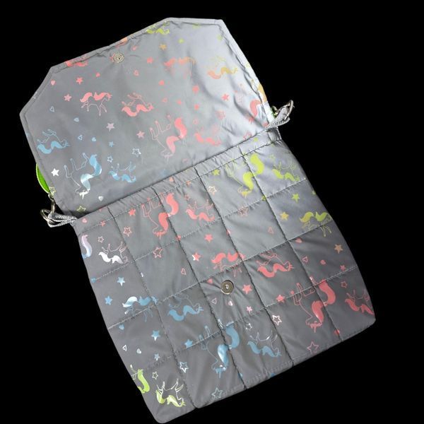 Svitashka reflective cross-body bag "Neon Unicorns" with long strap