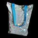 Reflective Svitashka Tiktok shopper with magnetic button. Blue handles