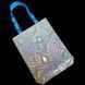 Reflective Svitashka Newspaper Shopper with Magnetic Button. Blue Handles