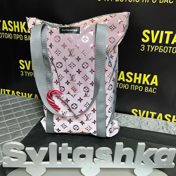 Світловідбиваюча сумка шопер Світашка ЛВ рожевий на змійці з кишенями 251 фото