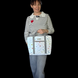 Shopper bag Svitashka reflective Neon Heart gray handles with zipper