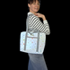 Shopper bag Svitashka reflective Neon Heart gray handles with zipper