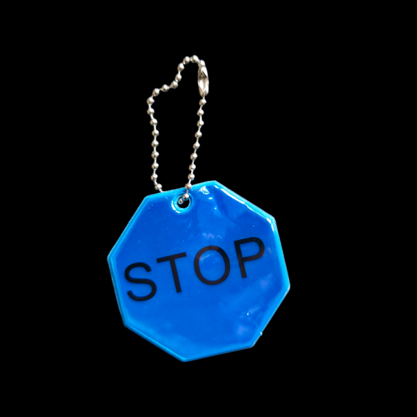 Брелок светоотражающий &laquo;STOP&raquo;, 5,3х5,3см Синий 656 фото