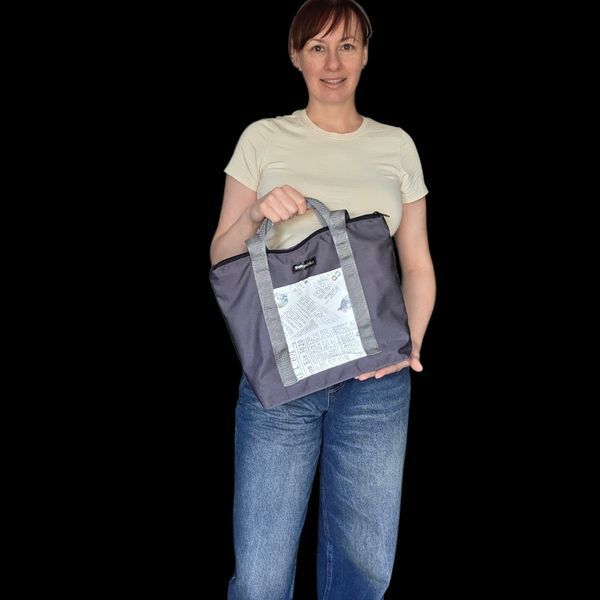Svitashka Shopper Bag "Graphite" Twill. Reflective pockets. Double handles
