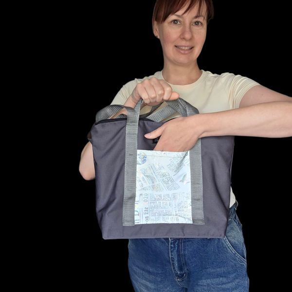Svitashka Shopper Bag "Graphite" Twill. Reflective pockets. Double handles