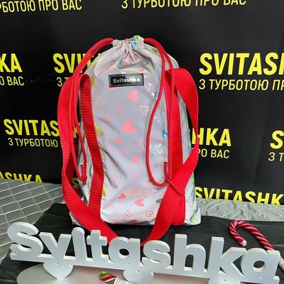 Светоотражающая сумка Svitashka Неоновое Серце конфетка красные ручки 253 фото