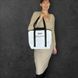 Shopper bag Svitashka reflective Newspaper black handles with zipper