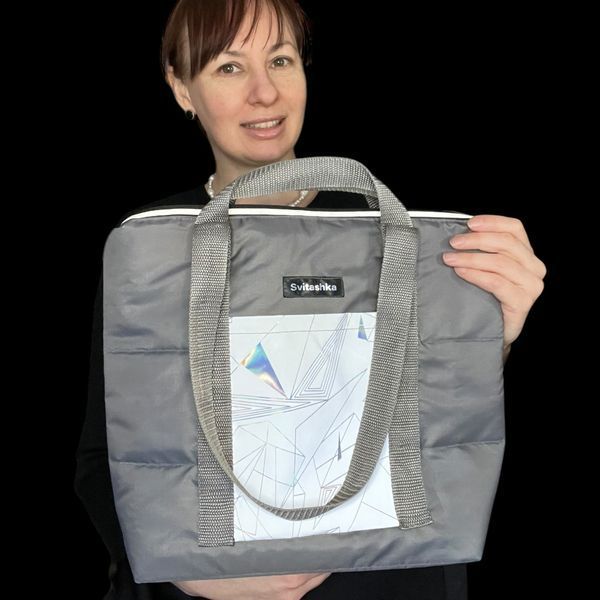 Shopper bag Svitashka Oxford reflective pockets Gray