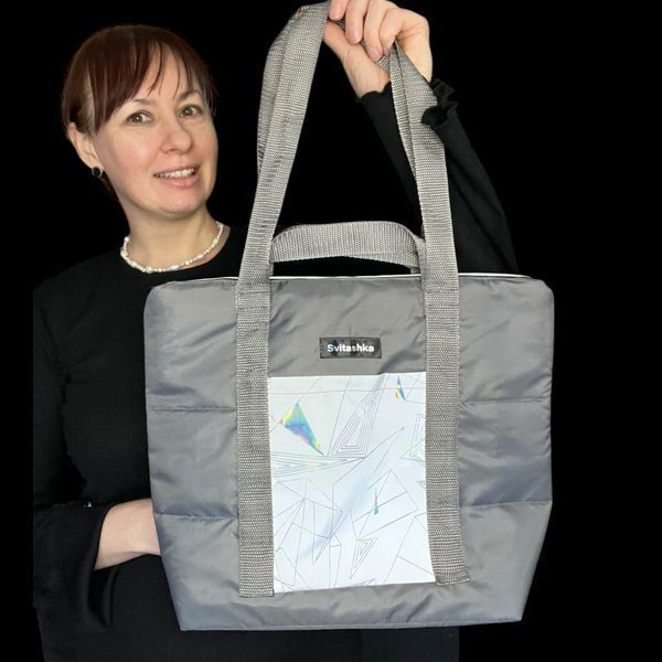 Shopper bag Svitashka Oxford reflective pockets Gray