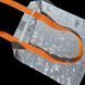 Svitashka reflective shopper bag with "Silver Babies" print, orange handles Reflective bag