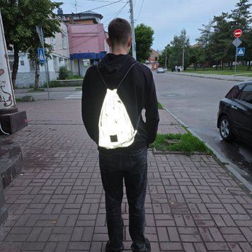 Наплічник-мішок світловідбиваючий SviPashka &ldquo;Абстракція&rdquo; з сірими шнурками | стиль і безпека в одному 562 фото